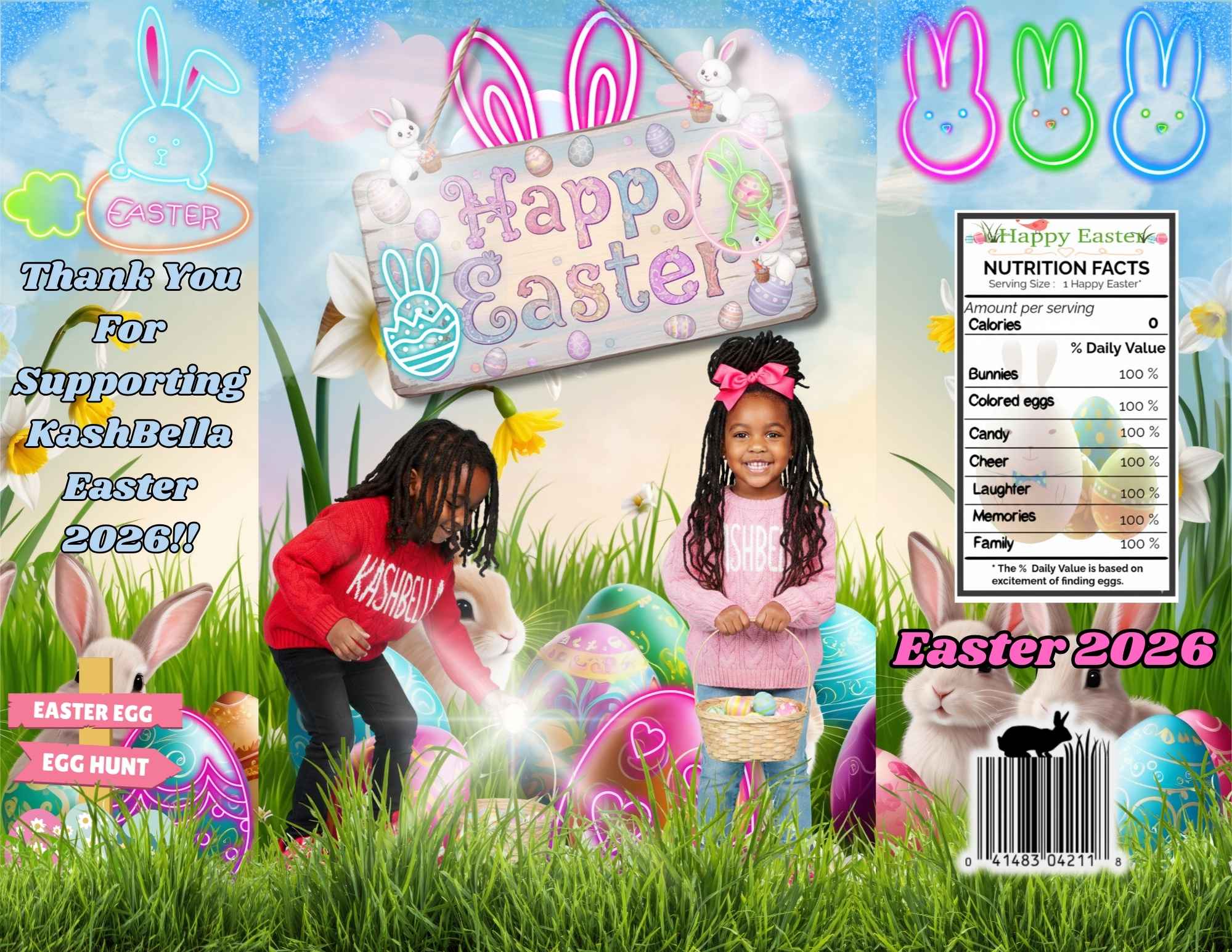**Editable**Easter Chip Bag Template